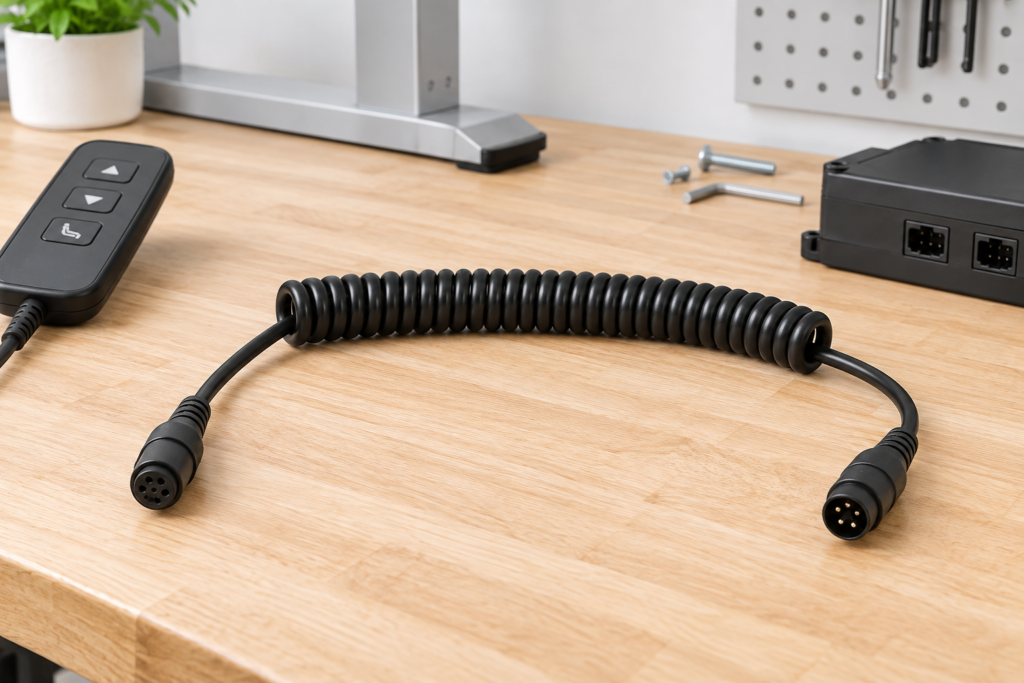 TPU coiled control cable for massage chair and electric furniture