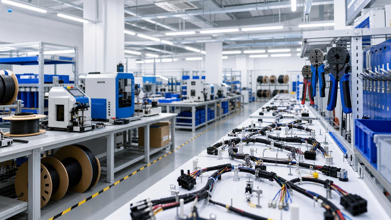 Cable and wire harness factory workshop
