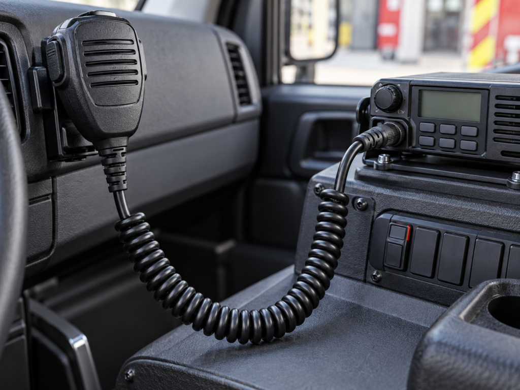 TPU coiled cable for walkie talkie and vehicle radio microphone